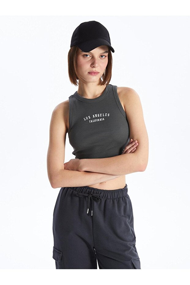 XSIDE Crew Neck Printed Women Crop