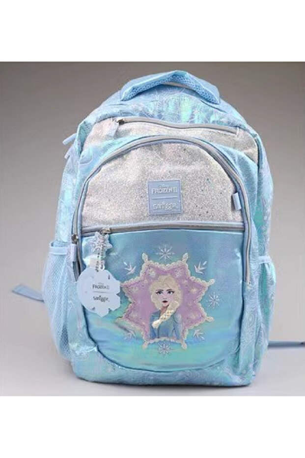 حقيبة ظهر مدرسية من Smiggle Elsa باللون الأزرق اللامع باللون الفضي