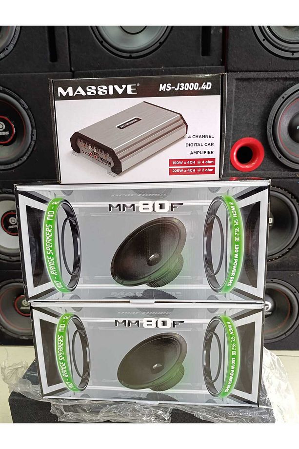 KOMPLE HAZIR SET!! MS-J3000.4D AMFİ, 4 ADET 20 CM MİDRANGE VE 30 CM FOR-XX BAS - 5