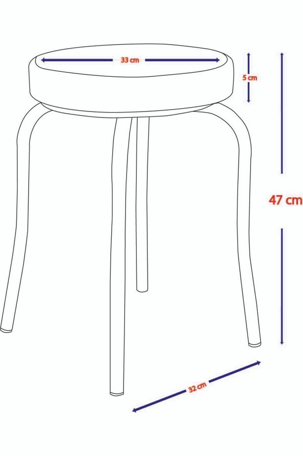 6 Adet Renkli Silinebilir Kumaş Siyah Profil Tabure Metal Tabure Mutfak Taburesi Kalın Tabure - 8