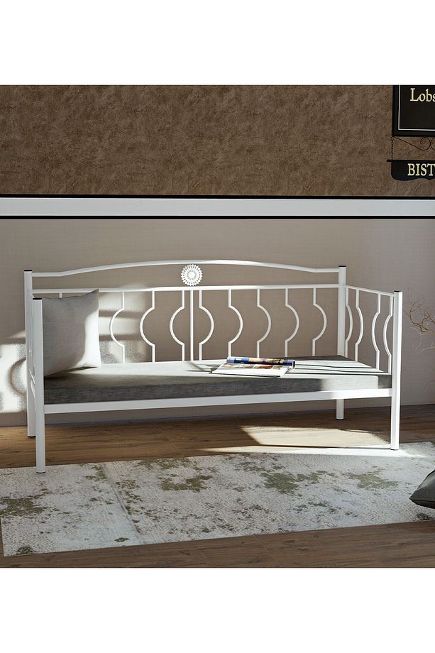 Elips Minderli Sofa Sedir Beyaz GM403 - 3