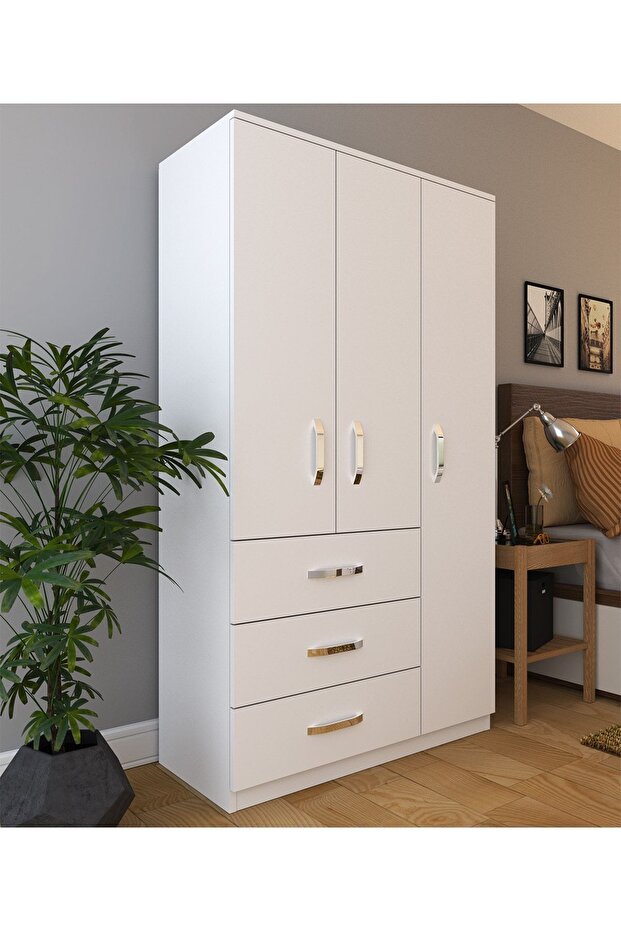 Ece Lüx 3 Kapı 3 Çekmeceli Gardırop - 3