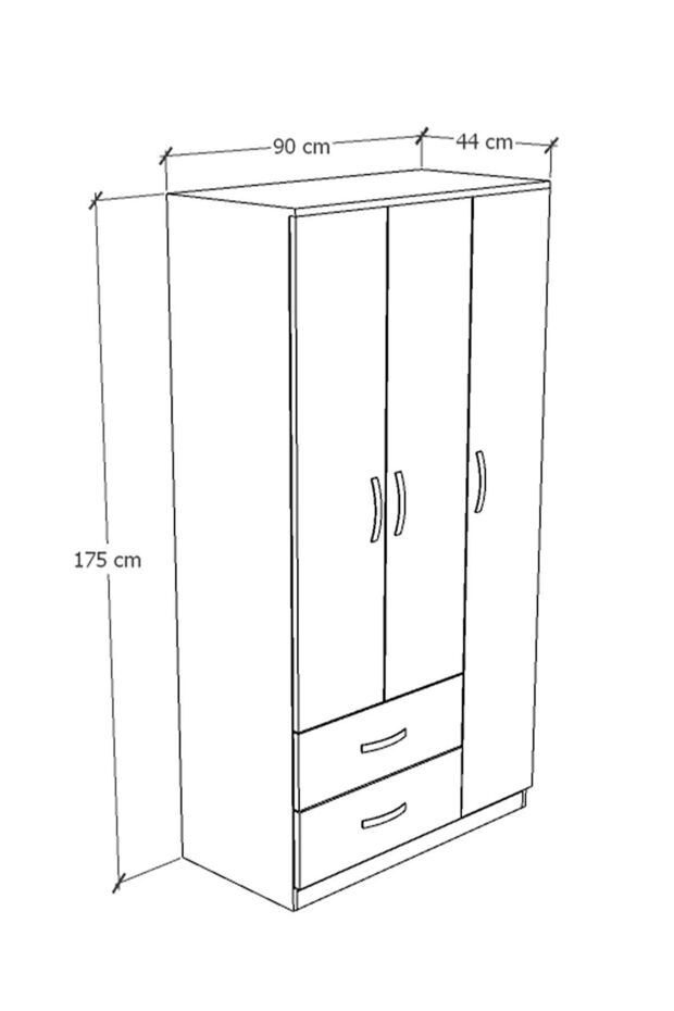 Modena 3 Kapı 2 Çekmeceli Gardrop - 5