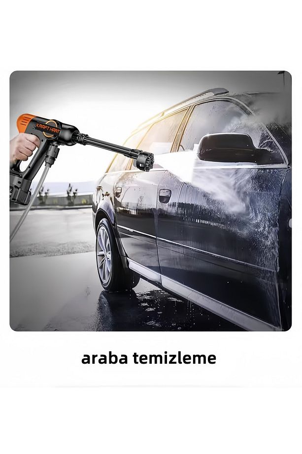 Çift Akülü Şarjlı Yüksek Basınçlı Oto Araba Bahçe Yıkama ve Temizleme Tabancası Makinesi - 5