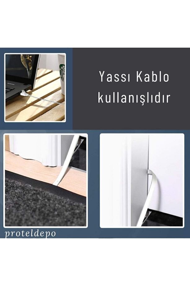 Gri Cat6 Yassı Ethernet (Network) Kablosu, 10 Metre - 6