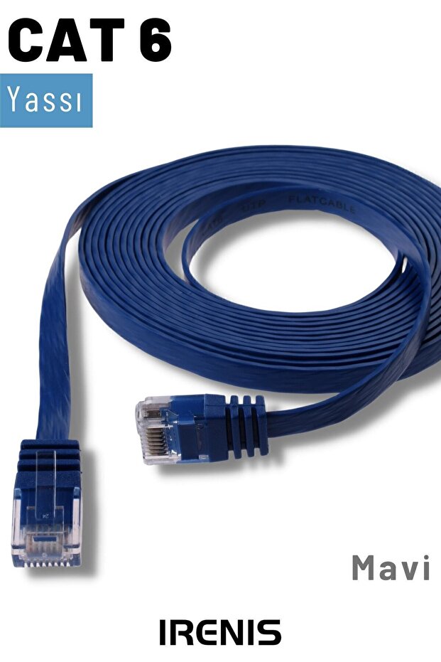 Mavi Cat6 Yassı Ethernet (Network) Kablosu, 2 Metre - 3