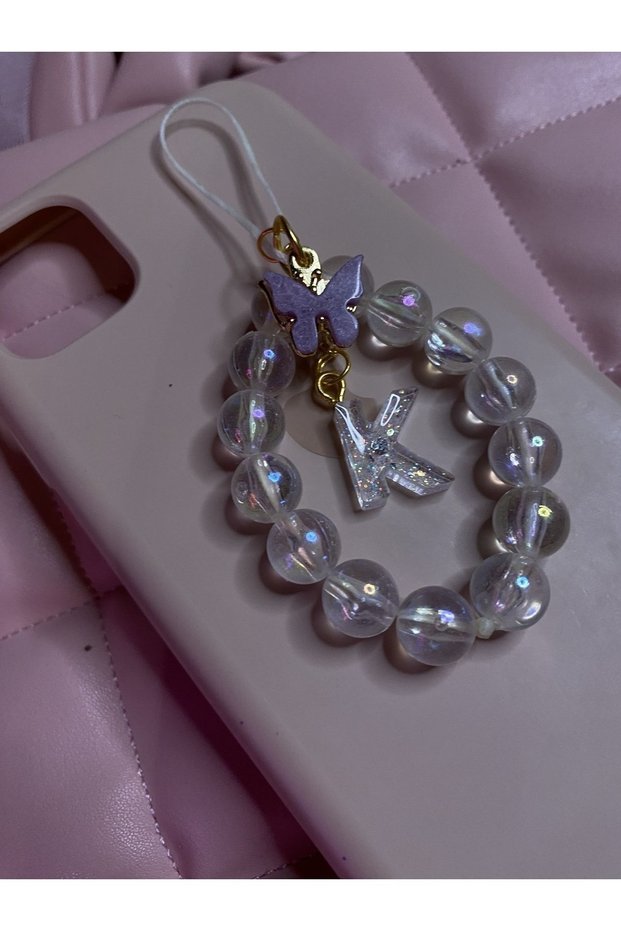 Handmade letter and butterfly phone charm / phone charm