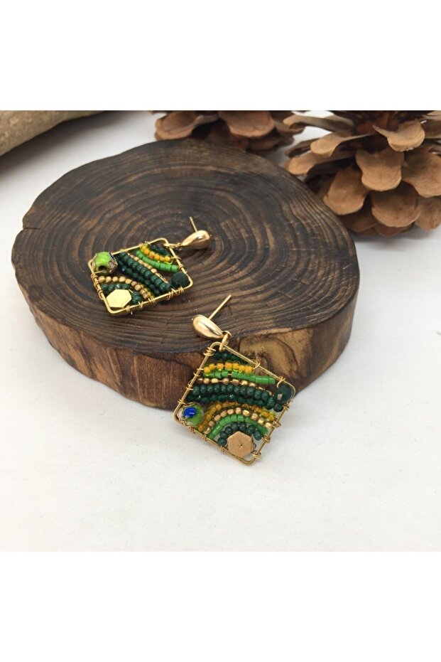 Handmade Ethnic Authentic Bohemian Hippie Knitting Bead Earrings