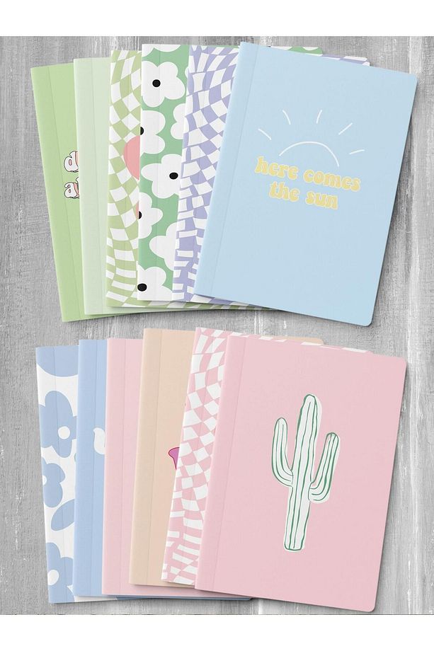 Notebook Defter, 12 Adet Çizgisiz Defter, Anı Ve Akıl Defteri, Hediye Defter, Mini Boy - 48 Sayfa - 1