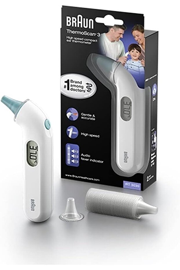 Thermoscan 3 Thermometer 1sec reading, Audio Fever indicator, LCD, Auto shut-off - IRRT 3030 - 1