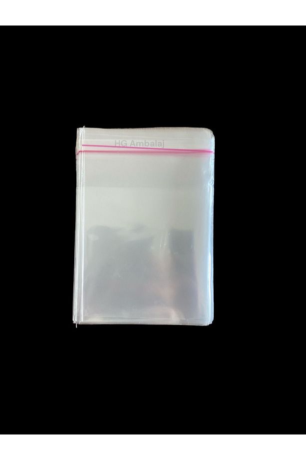 100 Adet 10X15 Cm Bantlı Yapışkanlı Şeffaf OPP Jelatin Poşet ( 10X10+5) - 5