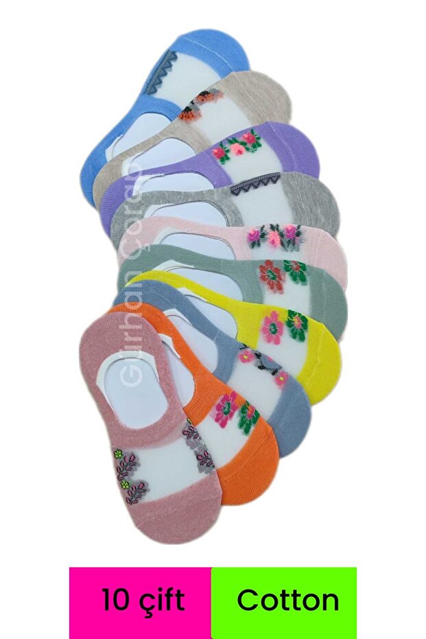 10 Pairs of Invisible Tulle Patterned Ballerina Socks