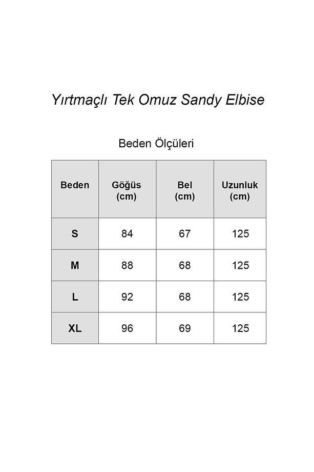 Yırtmaçlı Tek Omuz Drapeli Vücuda Oturan Maxi Esnek Kalem Sandy Elbise - 5