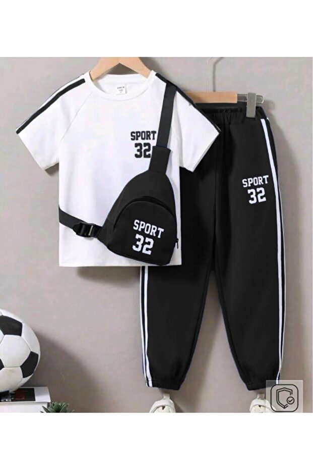 Kids Sport 32 Printed Short Sleeve Summer Oversize Children's Tracksuit Set