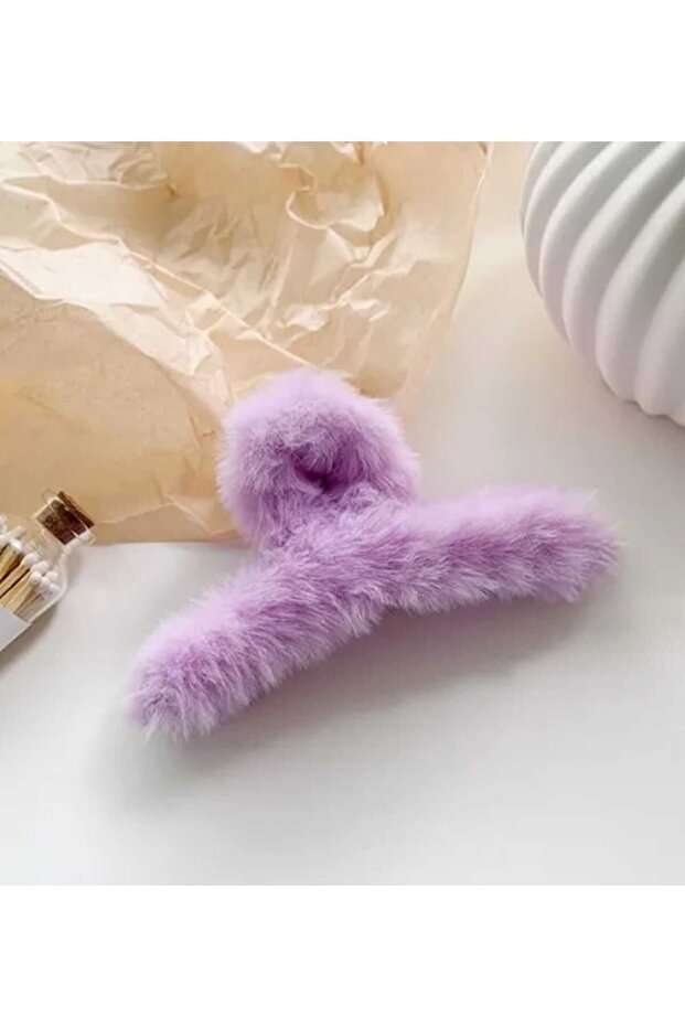 مشبك مزلاج فروي ناعم من القطيفة - 1