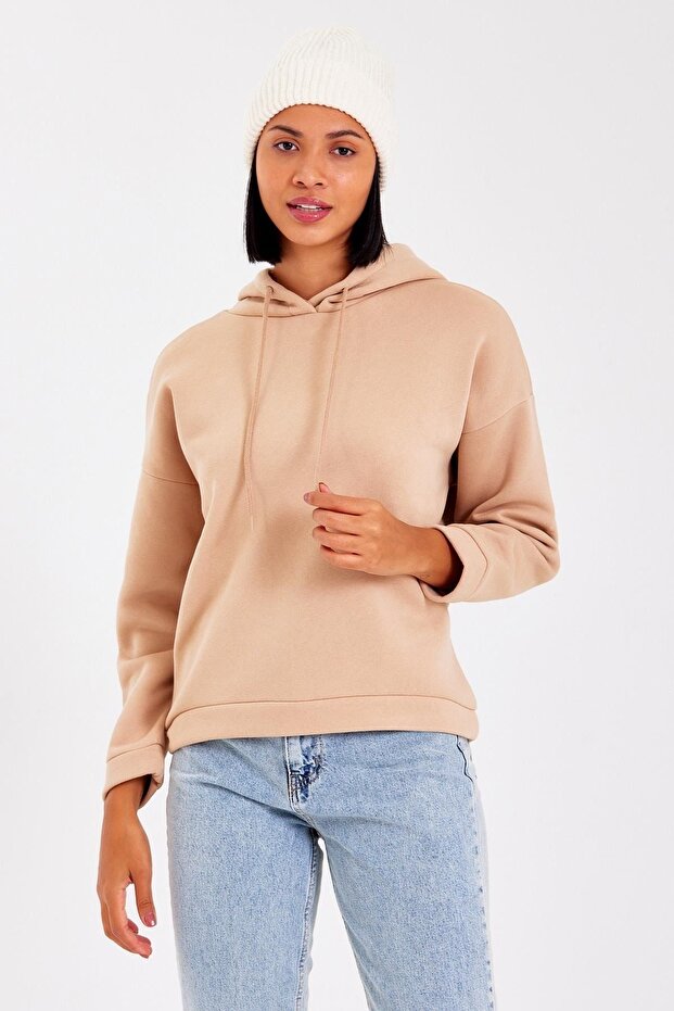 Kadın Kapüşonlu Sweatshirt - 5