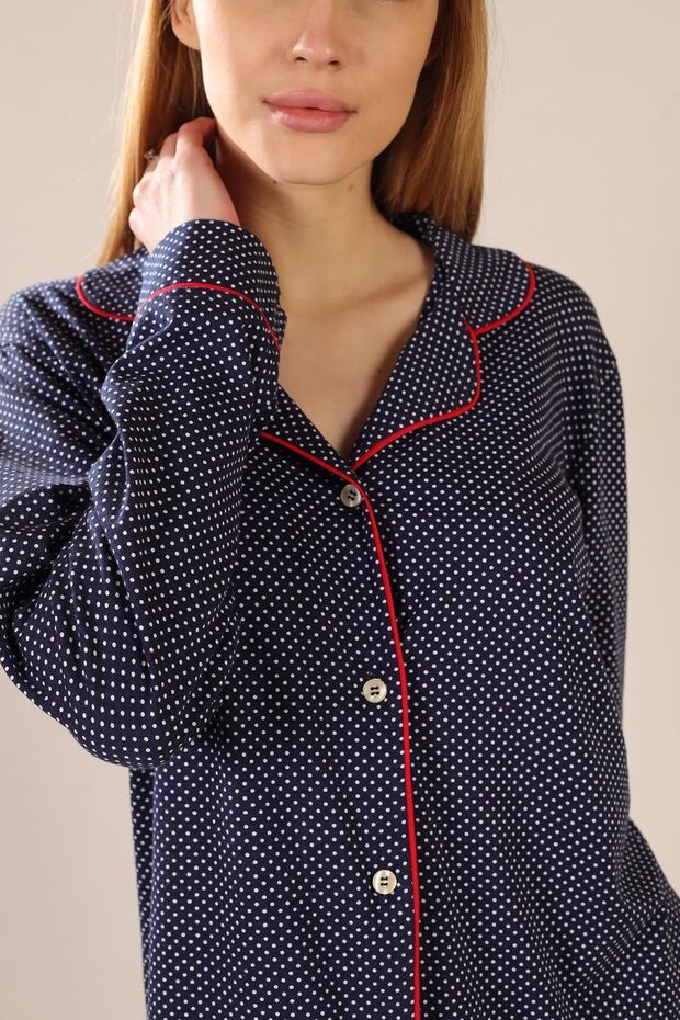 Desenli Pamuklu Örme Pijama Takımı - 5