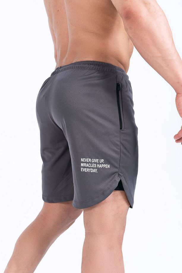 Erkek Spor Şort Çift Katmanlı | Dark Gray | Comfortable Serisi | - 5