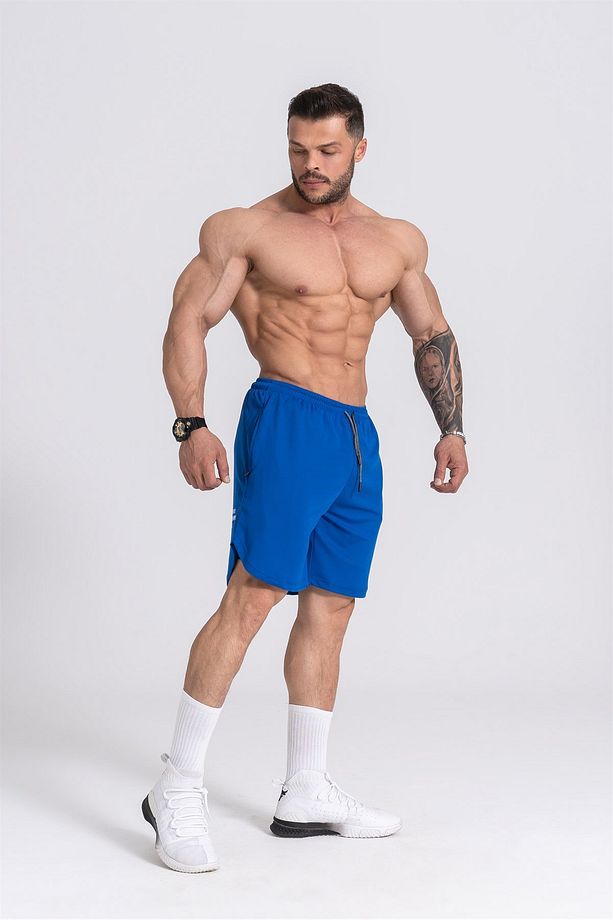 Erkek Spor Şort Çift Katmanlı | Saks | Comfortable Serisi | - 6