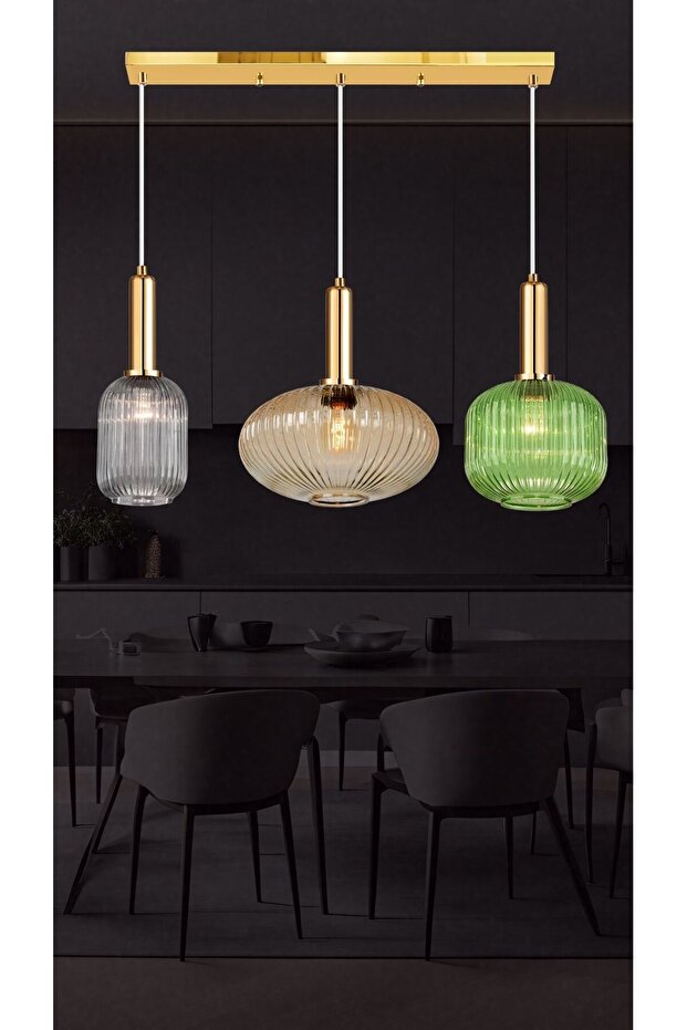 Rustik Modern Opal Camlı Avize - 7