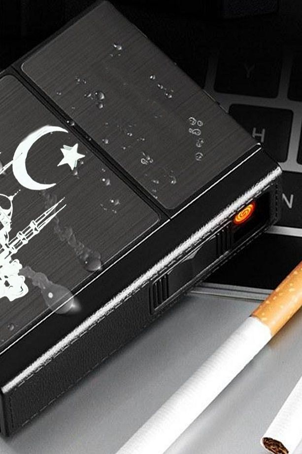 Usb Şarjlı Elektronik Çakmak Taşınabilir Paket Muhafaza Kutusu - 4