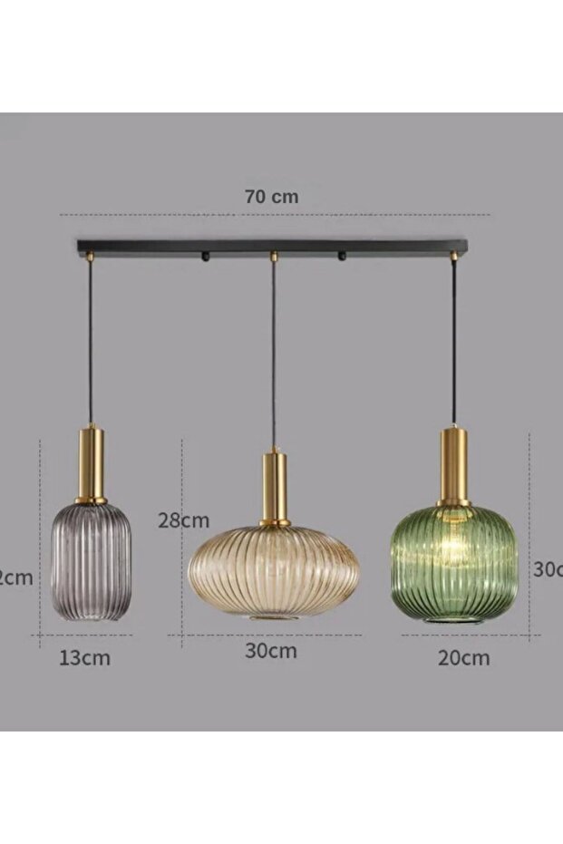 Rustik Modern Opal Camlı Avize - 3