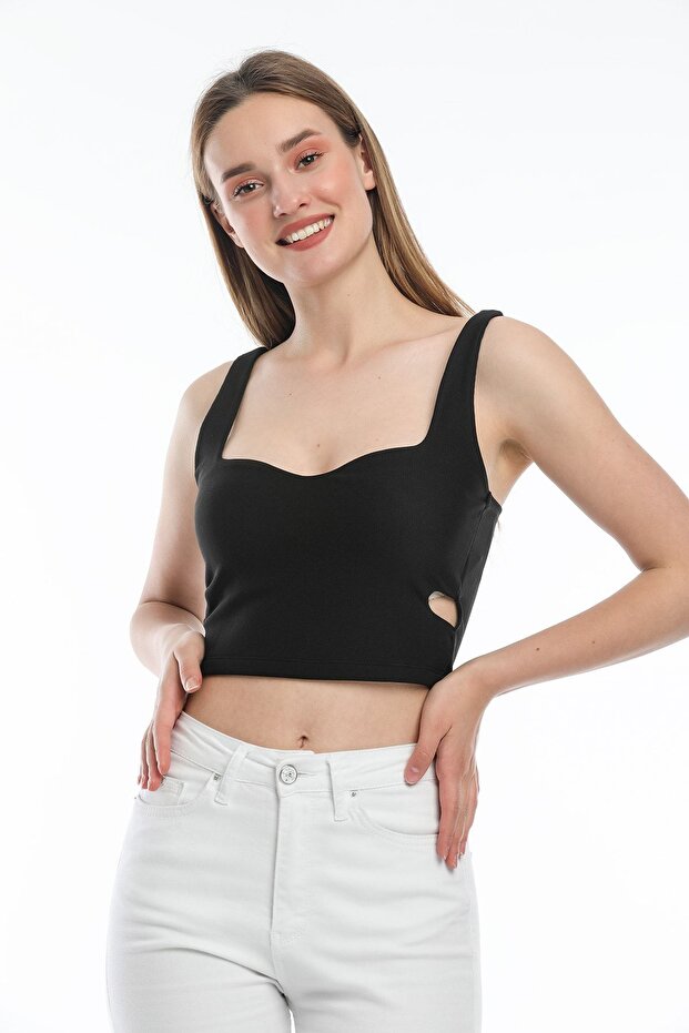Black Heart Collar Bustier