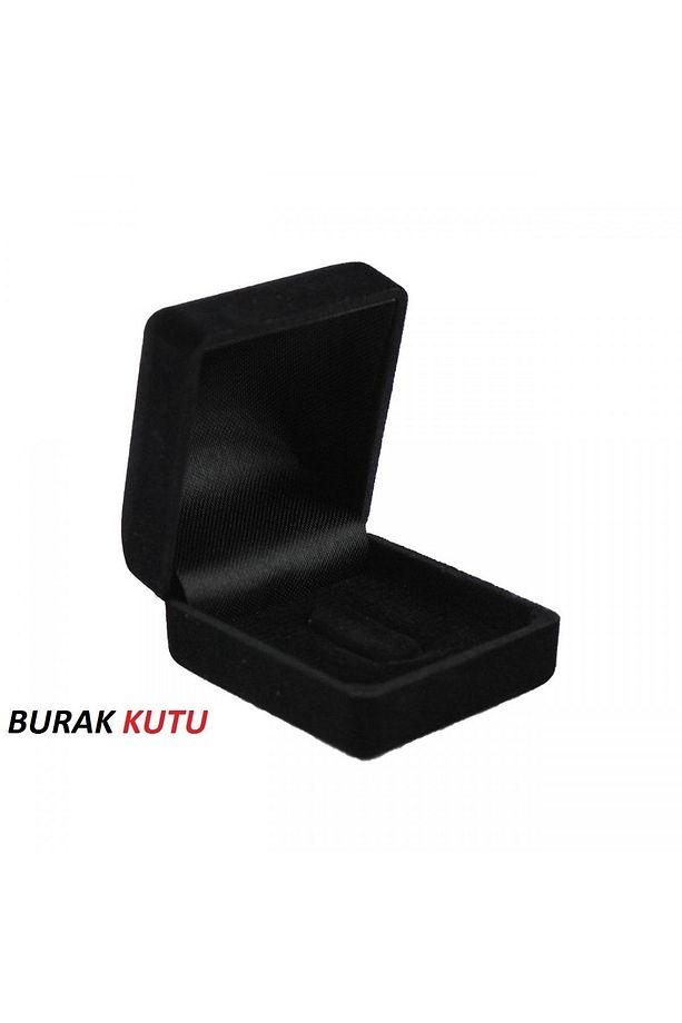 Kadife Siyah Tırnaklı Yüzük Kutusu 1 Adet - 2