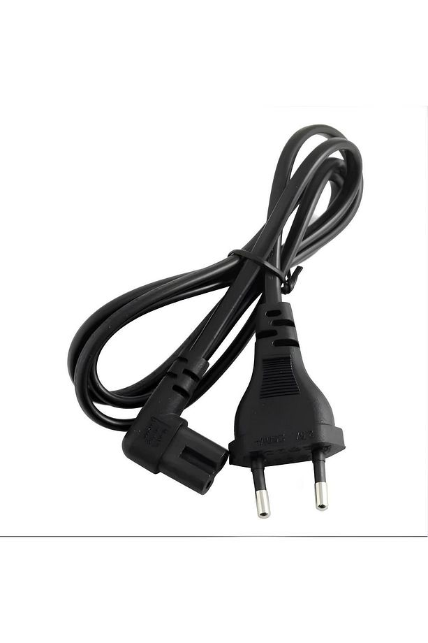 Teyp Fişi Notebook Yazıcı Işıldak Power Güç Kablosu L Uç 90 Derece C7 Girişli 80 Cm - 5