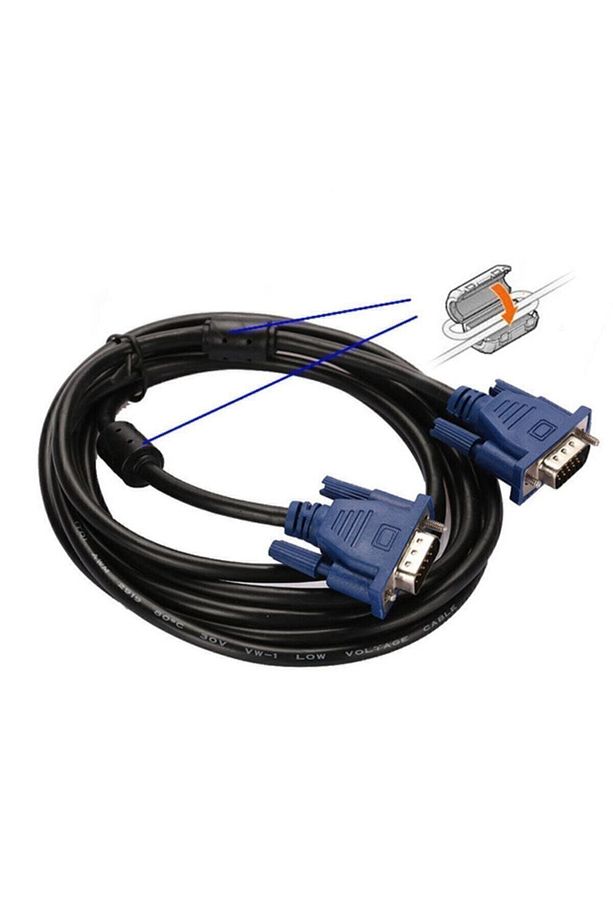 Hadron Hd4034 Vga Kablosu Ekran Lcd Monitör Projeksiyon Bağlantı Kablosu - Çift Filtreli - 1.5 Metre - 6