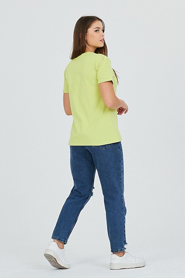 الفستق الأخضر الأمامي المطبوع الأساسي - 5