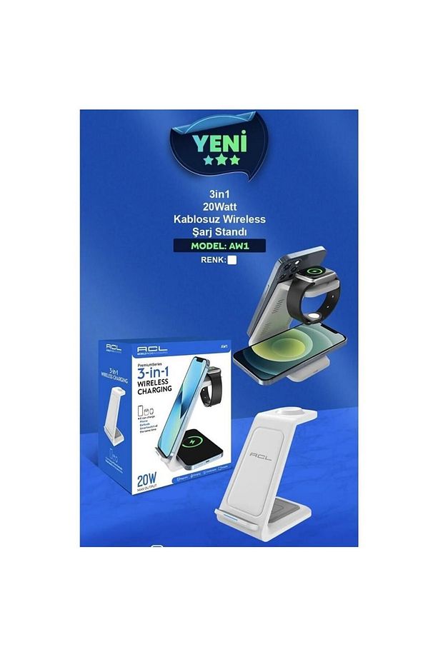 svngx - 20w Iphone  Watch / Android 3in1  Kablosuz Wireless Şarjlı Standı One Size Sphere 917250 - 4