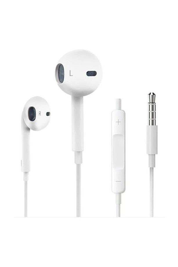 3.5 Mm Ios Görünümlü Jak Girişli Mikrofonlu Ios Kulaklık - 1