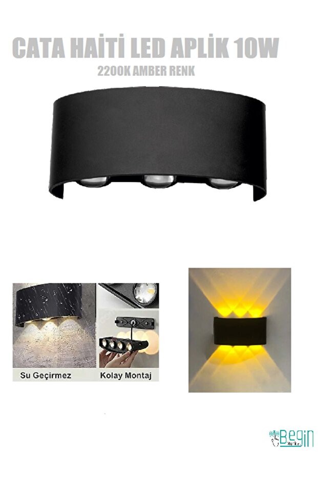 HAİTİ 10W LED SCONCE IP65 CT-8011 AMBER COLOR 2200K