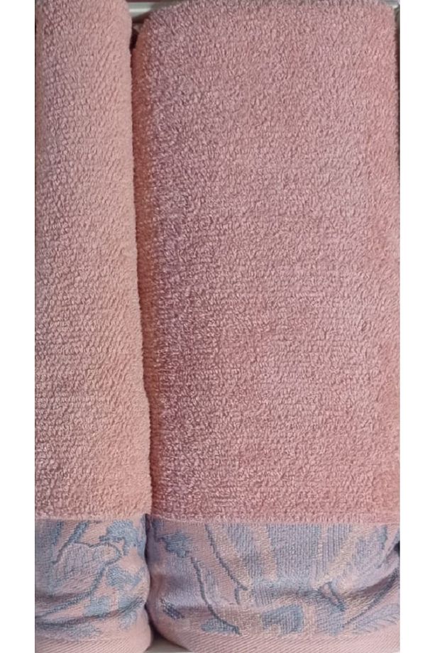 Candidum Pembe-Krem/Mavi Best Set Bambu Aile Hamam Seti Havlu Set - 4