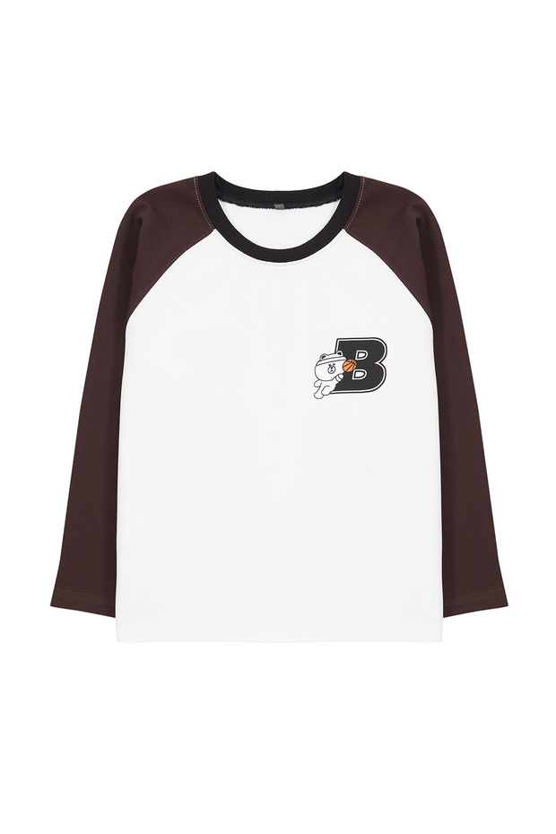 Ekru Erkek Çocuk Mevsimlik-İnce Renk Bloklu Bisiklet Yaka Örme Sweatshirt TKDAW25SW00005 - 2