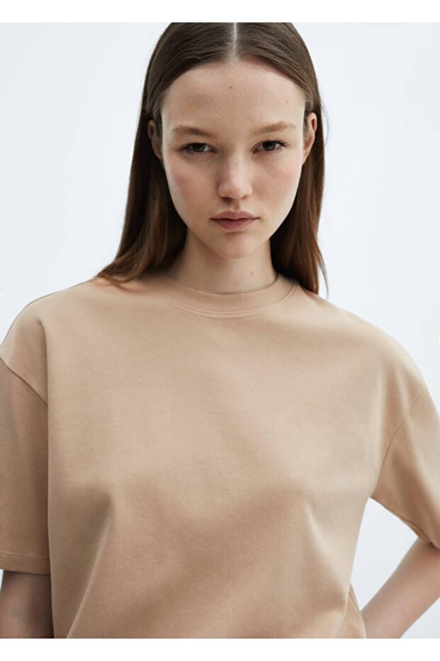 Pamuklu oversize tişört - 6