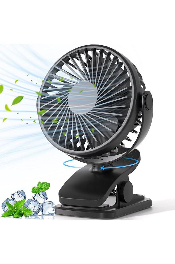 Masaüstü Şarjlı Klipsli 360 Derece Dönebilen Fan Vantilatör Şarjlı Soğutucu Klima Fan Tutacaklı Fan - 1