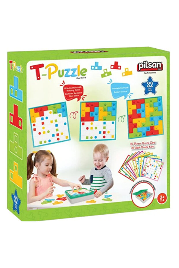 Pilsan 03-518 - 32 Piece T-Puzzle Educational Blocks