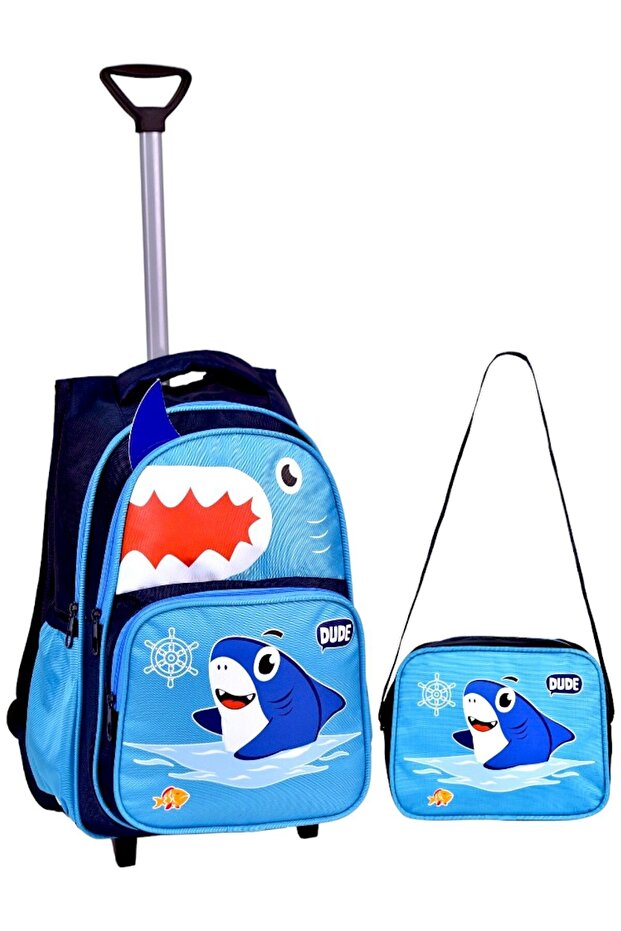 Squeegee Shark Printed, Orthopedic Back Feature, Primary School Bag + Lunchbox