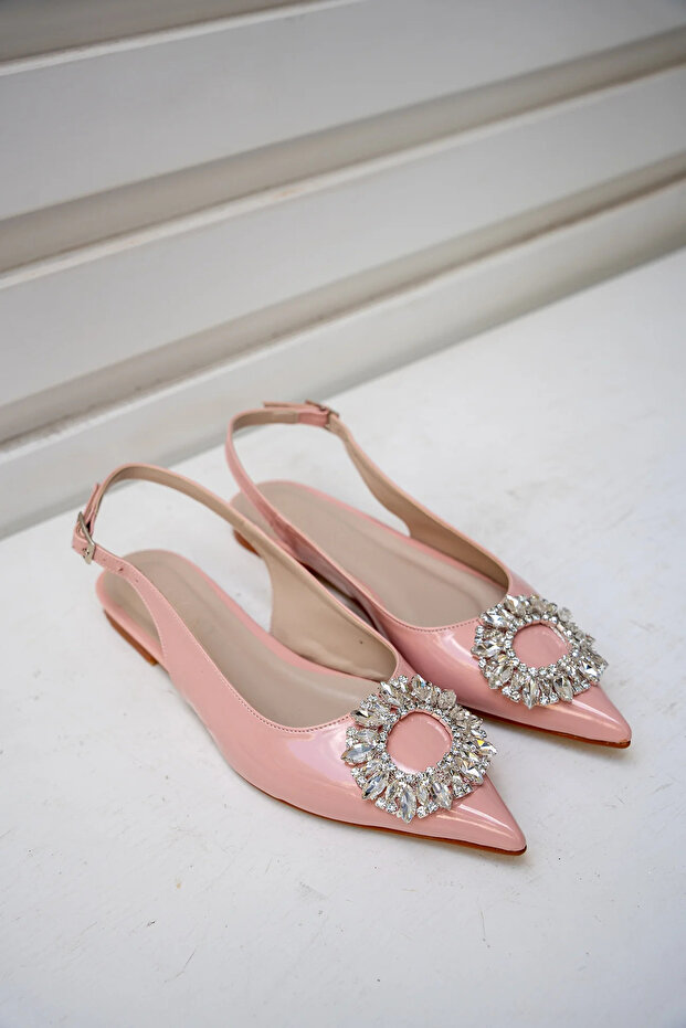 GeoxMD1245FK1 - Stone részletes Candy Pink női balerinák övvel - 2