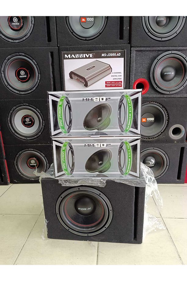 KOMPLE HAZIR SET!! MS-J3000.4D AMFİ, 4 ADET 20 CM MİDRANGE VE 30 CM FOR-XX BAS - 2