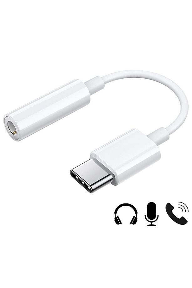 Srknx Çalıştır Mikrofonlu Type-C to Aux 3.5mm Kulaklık Jak Dönüştürücü Yüksek Kaliteli M - 1