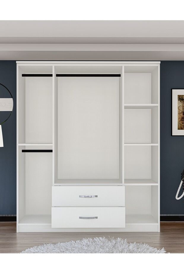 Esil 4 Kapı 2 Çekmeceli Aynalı Gardrop - 4