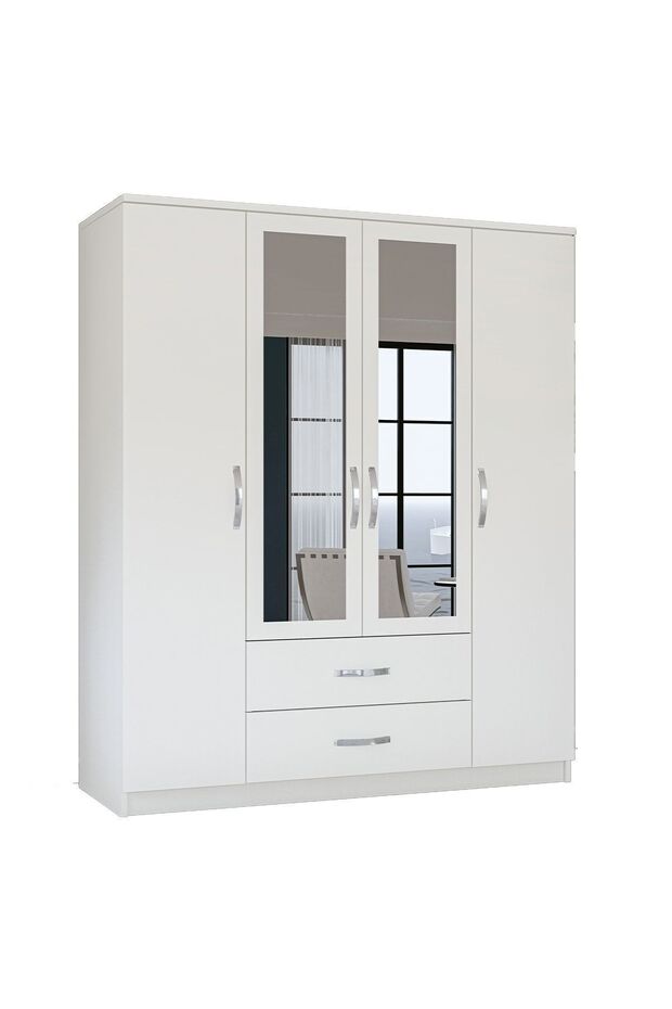 Esil 4 Kapı 2 Çekmeceli Aynalı Gardrop - 6