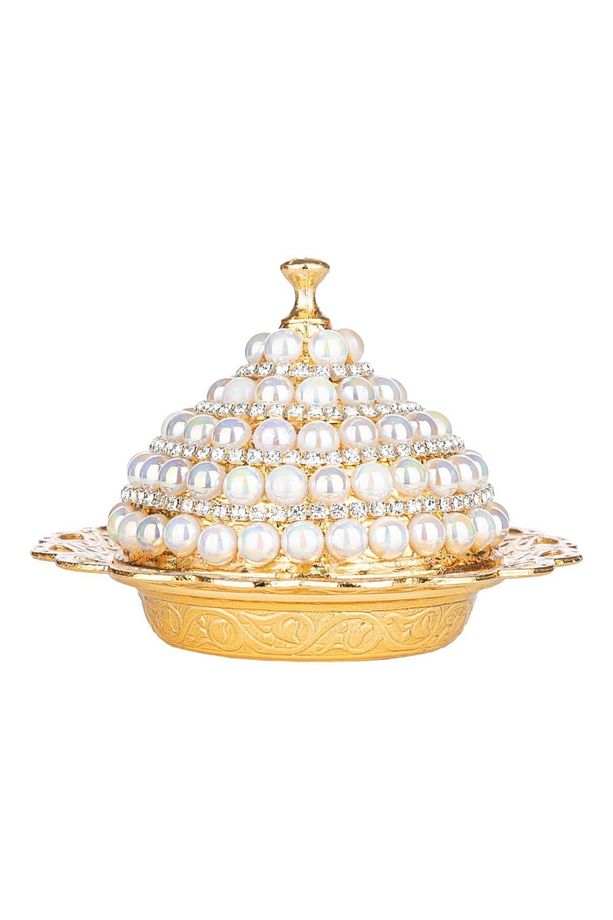 6'Lı Kahve Fincan Seti İnci Taş Ve Kristal Taşlı Kahve Fincanı Espresso Set 27 Parça - 3