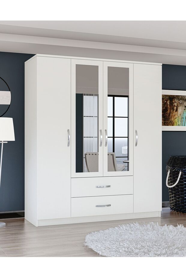 Esil 4 Kapı 2 Çekmeceli Aynalı Gardrop - 1