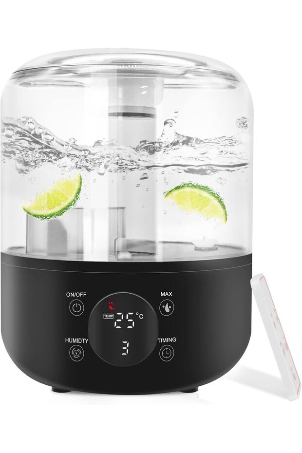 ROBEVE J001 Touch 4 Litre Ultrasonik Hava Nemlendirici Buhar Makinesi Dijital Nem Ölçerli Termometre