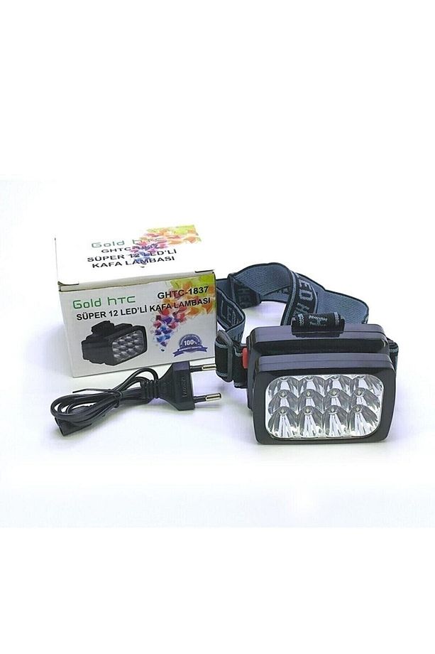 Profesyönel 12 Ledli Şarjlı Kafa Lambası Power Ledli Kafa Feneri Tepe Lambası Yj-1837 - 3