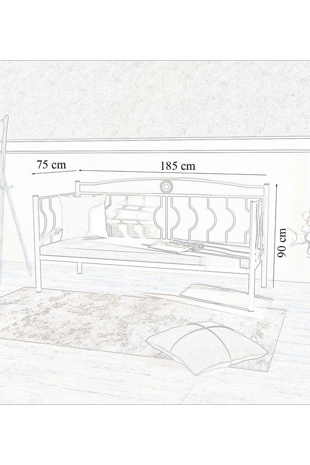 Elips Minderli Sofa Sedir Beyaz GM403 - 6